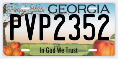 GA license plate PVP2352