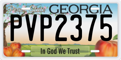 GA license plate PVP2375