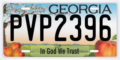GA license plate PVP2396