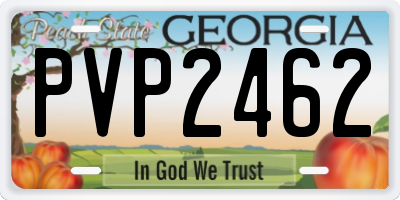 GA license plate PVP2462