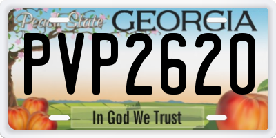 GA license plate PVP2620