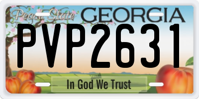 GA license plate PVP2631