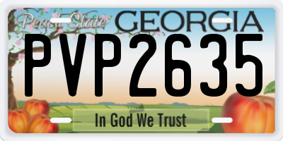 GA license plate PVP2635