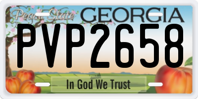 GA license plate PVP2658