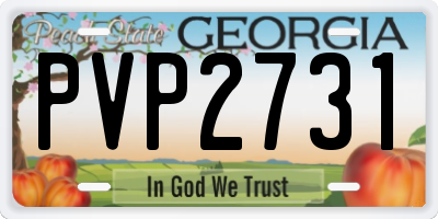 GA license plate PVP2731