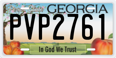 GA license plate PVP2761