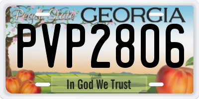GA license plate PVP2806