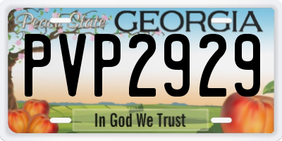 GA license plate PVP2929