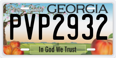 GA license plate PVP2932