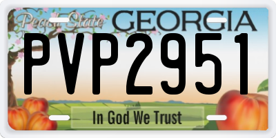 GA license plate PVP2951