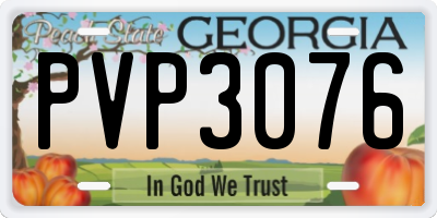 GA license plate PVP3076