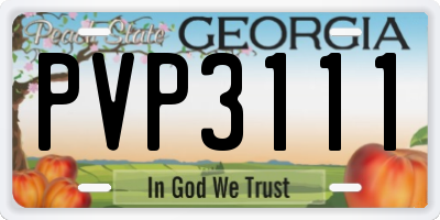 GA license plate PVP3111