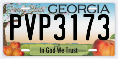 GA license plate PVP3173