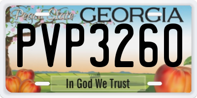 GA license plate PVP3260