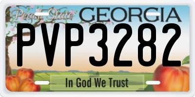 GA license plate PVP3282