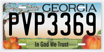 GA license plate PVP3369