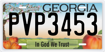 GA license plate PVP3453