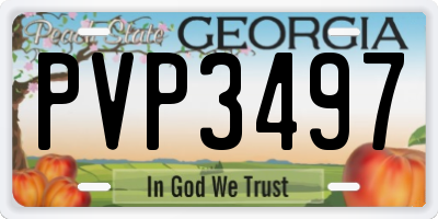 GA license plate PVP3497