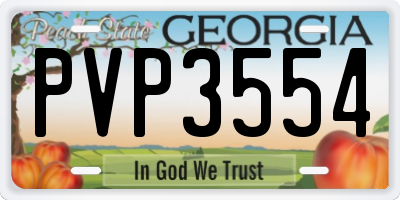 GA license plate PVP3554