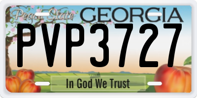GA license plate PVP3727