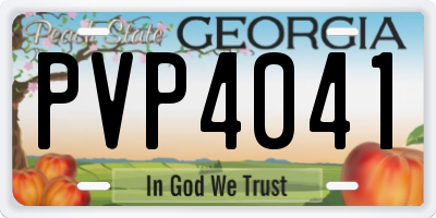 GA license plate PVP4041