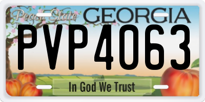 GA license plate PVP4063