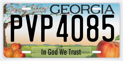 GA license plate PVP4085