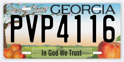 GA license plate PVP4116