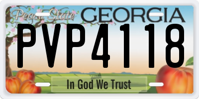 GA license plate PVP4118
