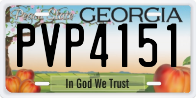 GA license plate PVP4151