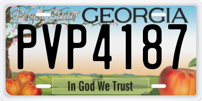 GA license plate PVP4187