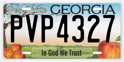 GA license plate PVP4327