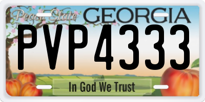 GA license plate PVP4333