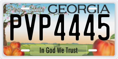 GA license plate PVP4445