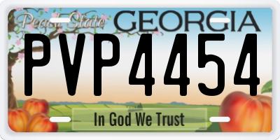 GA license plate PVP4454