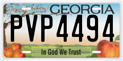 GA license plate PVP4494