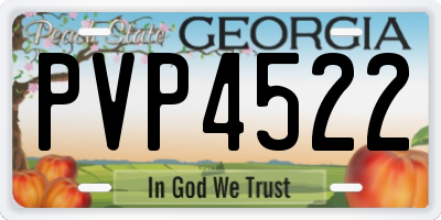 GA license plate PVP4522