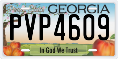 GA license plate PVP4609