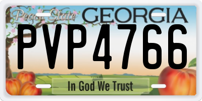 GA license plate PVP4766