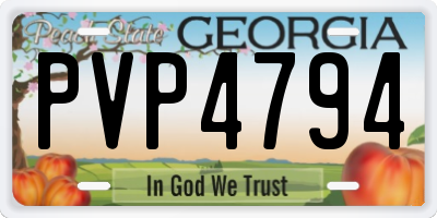 GA license plate PVP4794