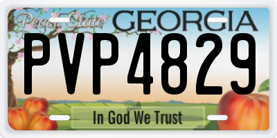 GA license plate PVP4829