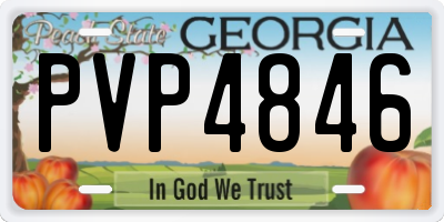 GA license plate PVP4846