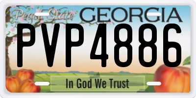 GA license plate PVP4886