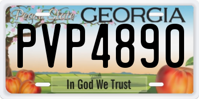 GA license plate PVP4890