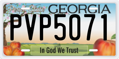 GA license plate PVP5071