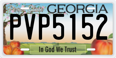 GA license plate PVP5152