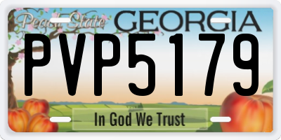 GA license plate PVP5179