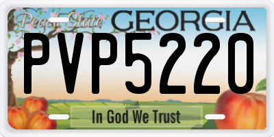 GA license plate PVP5220