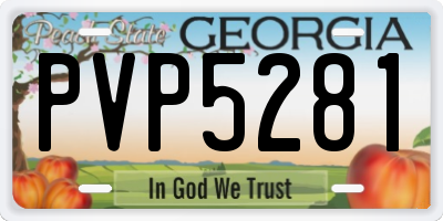 GA license plate PVP5281
