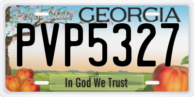 GA license plate PVP5327